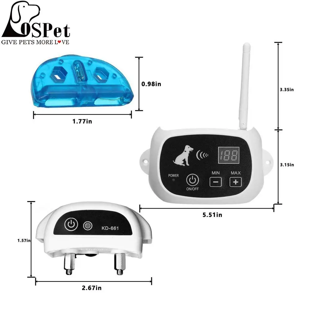 Беспроводное электрическое ограждение для собак Беспроводная система удержания 550YD дистанционное управление водонепроницаемый и перезаряжаемый