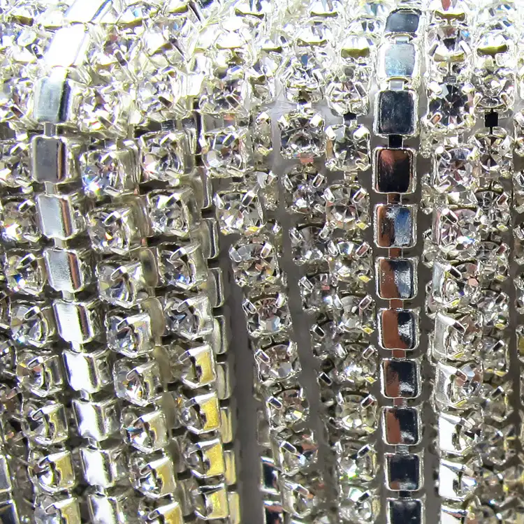 Band Gold Base ein Qualität 1M Nähen Strass Strasssteine Kristall Farbe Kette