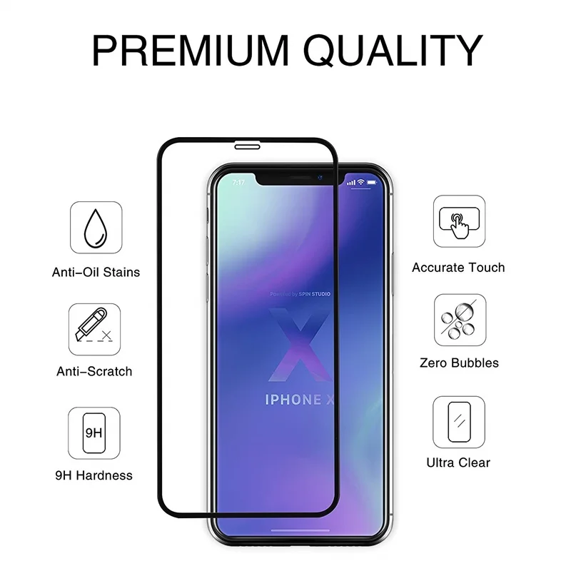 

Full Cover Tempered Glass For iPhone X 8 7 6 6S Plus 5 5S SE Protector For iPhone XS XR XS MAX 6.1 6.5 5.8 inch 2019 Glass