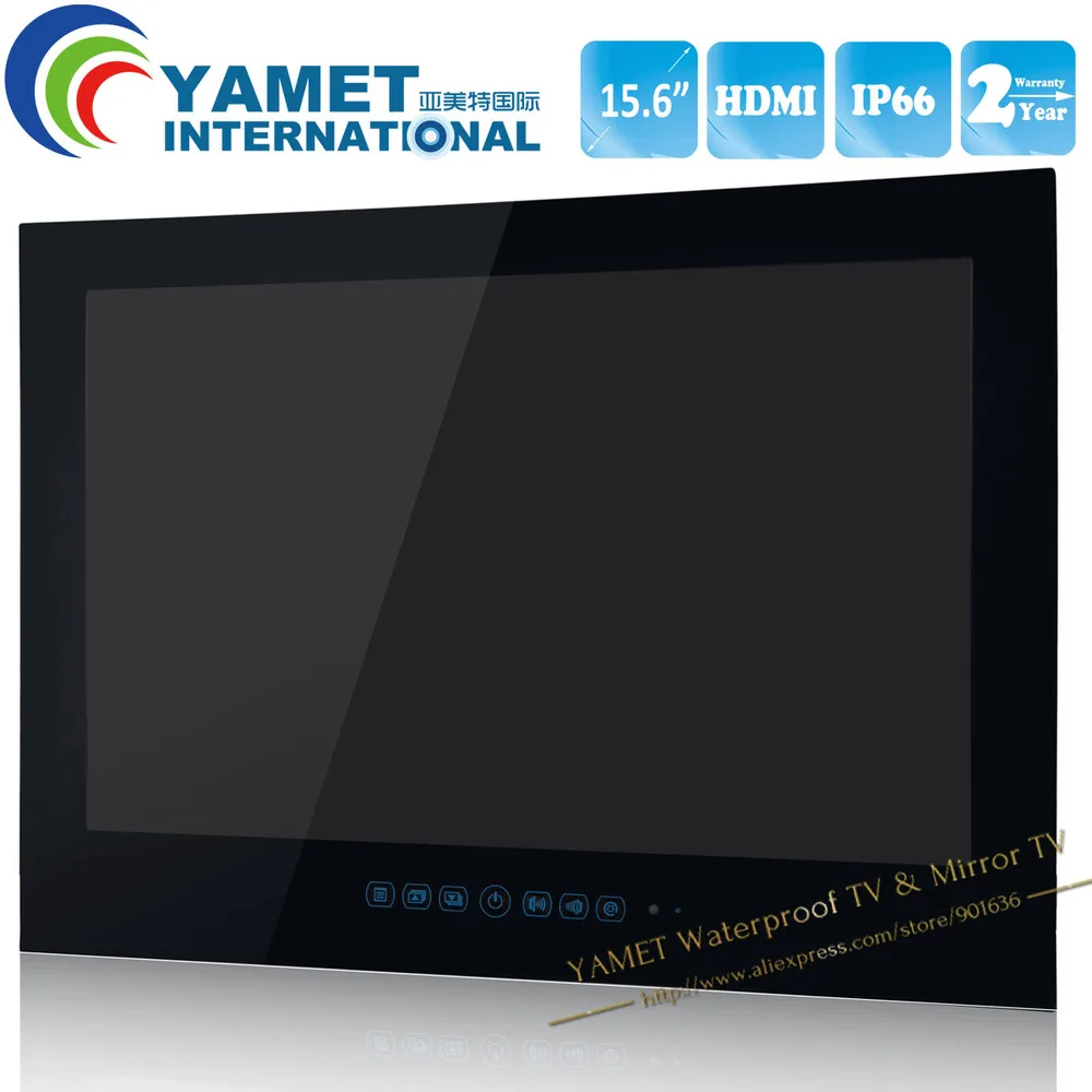 Free Shipping 15 6 inch IP66 bathroom LED TV waterproof LED TV Black Color White Color