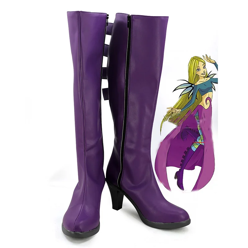 

W.i.t.c.h Witch Cornelia Hale Cosplay Long Boots Purple Shoes Custom Made