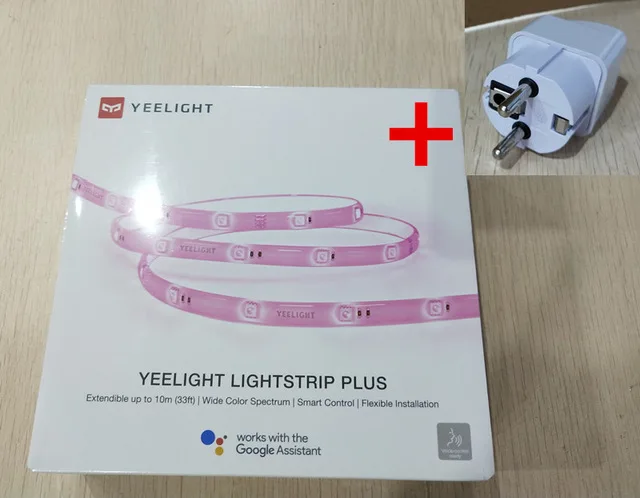 Add Big EU Plug Xiaomi Yee светильник RGB светодиодный 2 м умный светильник полоса умный дом для приложения WiFi работает с Alexa Google Home Assistant 16 миллионов красочных - Цвет: Add Big EU Plug