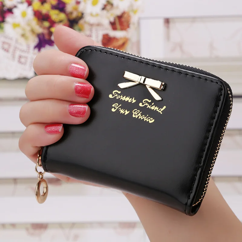 

Women Short Clutch Wallets Female Fashion PU Leather Bowknot Coin Bag Phone Purses Famous Designer Lady Cards Holder Wallet