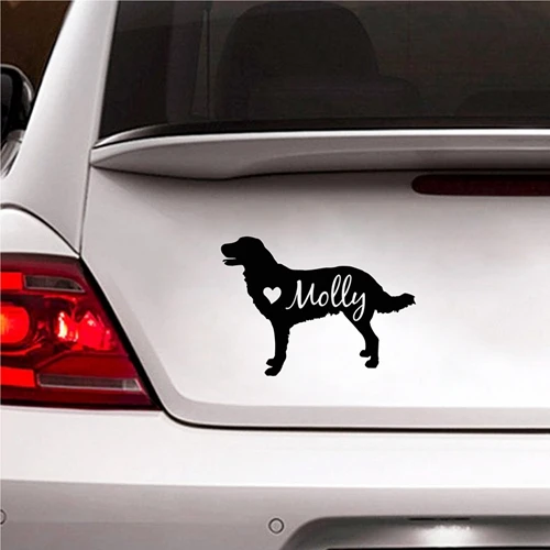 10.2CM*12.7CM Paw Print In Heart Personalized Vinyl Decals Dog Pet Animal  Name Car Stylings Car Sticker Black Sliver C8-1081 - AliExpress