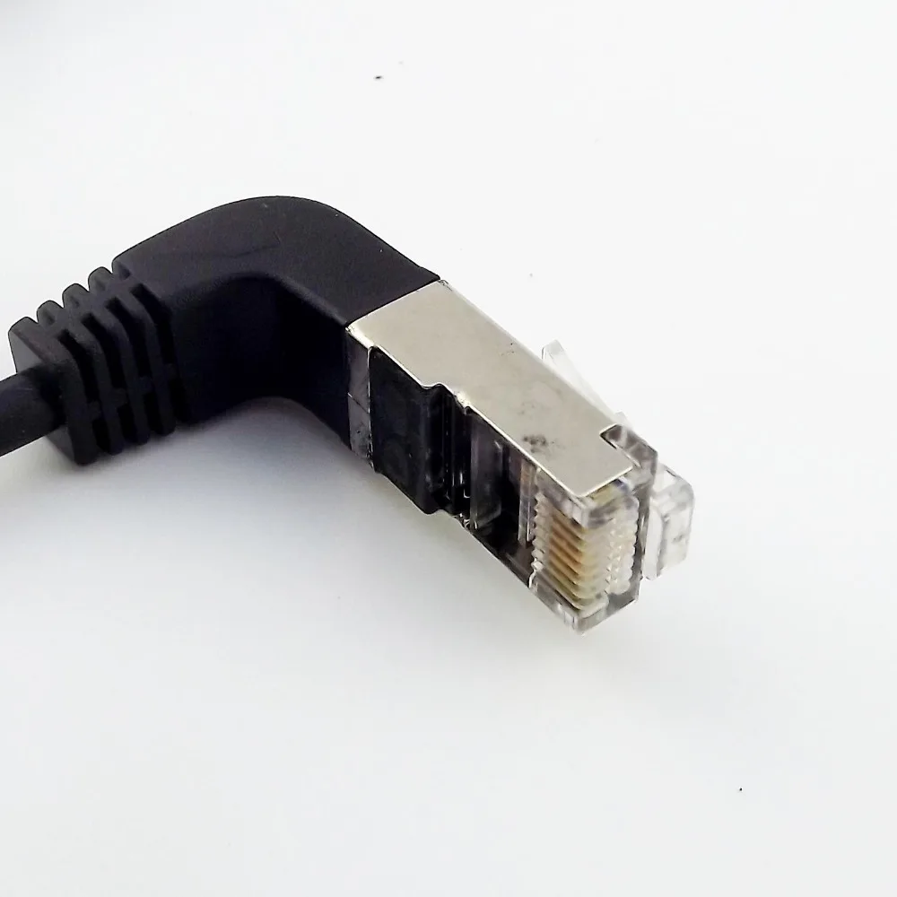 1 шт. RJ45 штекер с угловой до гнездовой панелью Ethernet LAN Сетевой Удлинительный