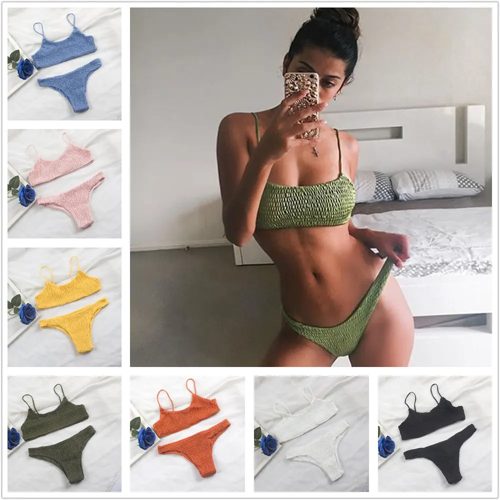 Sexy Pleated Bikinis Mujer Women Swimsuit Swimwear Women Female Brazilian Bikini Set Beach Wear High Cut Bathing Suit 313 bikini set women swimwear bikini swimsuit