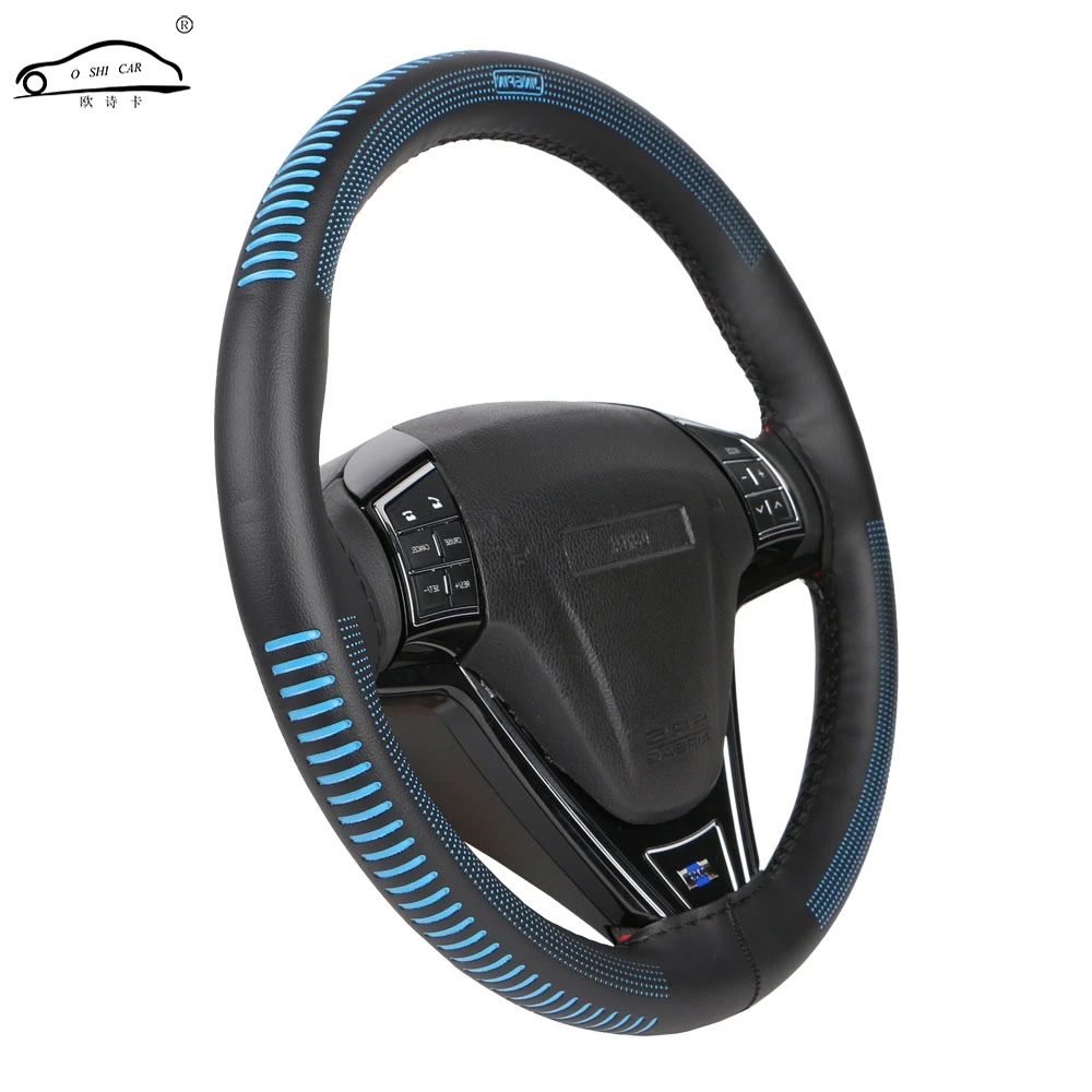 Steering Wheel Cover Universal 38 cm/Artificial Leather Braid for Steering-wheel DIY Thread, Needle Stitch on(3D embossing) Steering Wheel Cover Universal 38 cm/Artificial Leather Braid for Steering-wheel DIY Thread, Needle Stitch on(3D embossing)