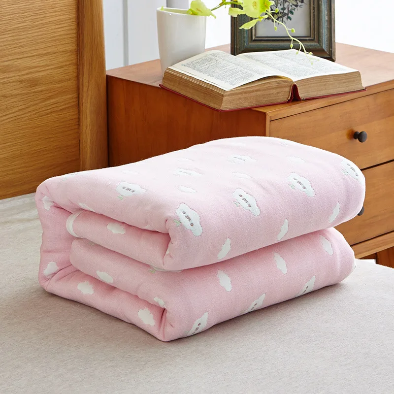 CLOUD PINK Одеяло для новорожденного из муслиновой ткани, хлопковое, 6-слойное бальное платье толстая пеленка детские одеяла получения постельные принадлежности 120*150 см - Цвет: CLOUD PINK