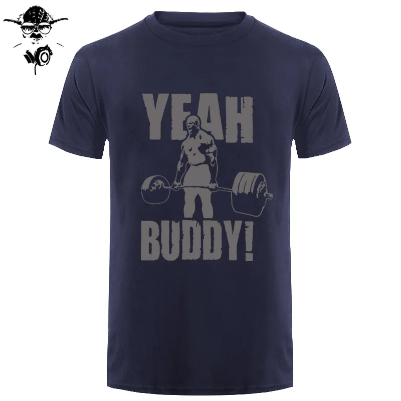 Мужская футболка да Бадди Ронни Коулман бодибилдинг Повседневная футболка с короткими рукавами одежда с круглым вырезом футболка из хлопка с принтом - Цвет: navy gray