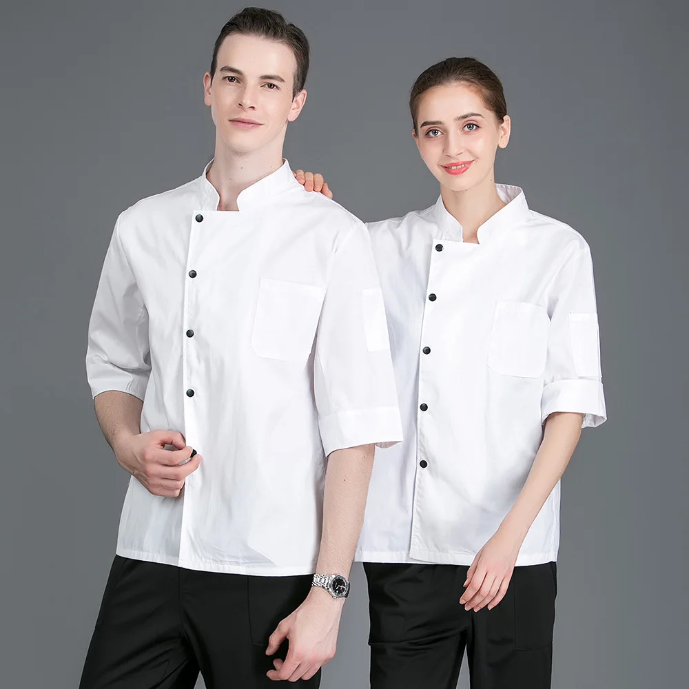 Если 7 точка-точка с длинными рукавами шеф-повара Рабочая Рубашка двубортный Ресторан Кухня шеф-повар куртка официанта униформа официантки - Цвет: clothes