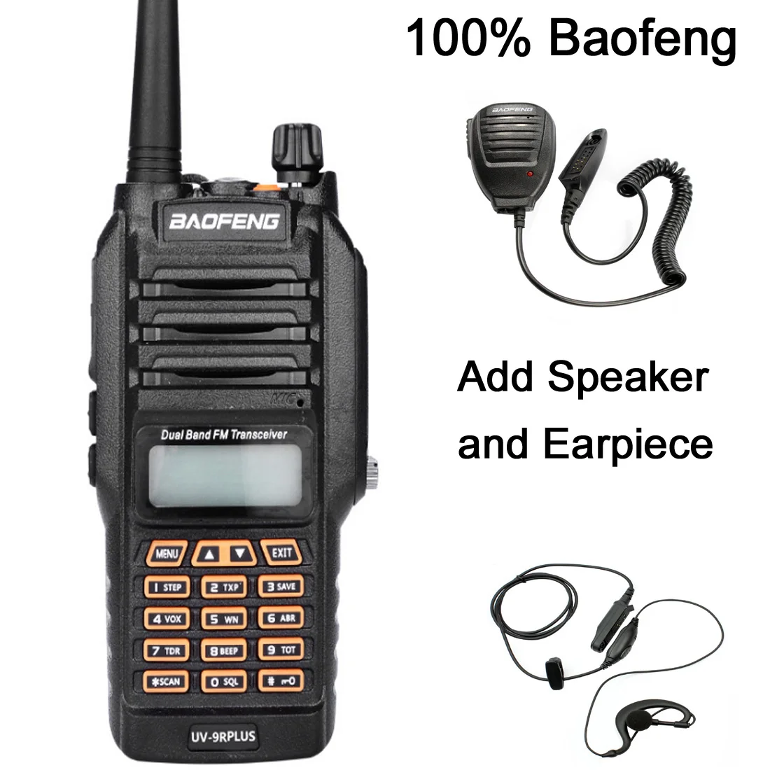 Baofeng UV-9R Plus водонепроницаемый Walkie Talkie 5 Вт Мощный двухсторонний радио Двухдиапазонный портативный 10 км большой диапазон UV9R CB портативное радио