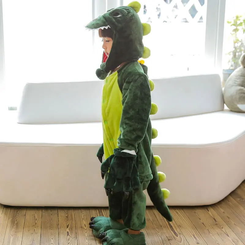

Flannel Unicorn Pajamas Cartoon Pattern Anime Pajamas Pure Color Button Kigurumi Dinosaur Pajamas Animals Free Shipping