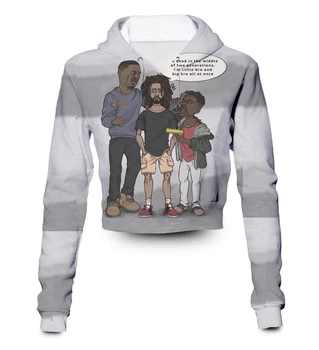 

Any color any printing Custom made J COLE 3D Sublimation Print female crop hoody/hoodie Plus Size Clothing