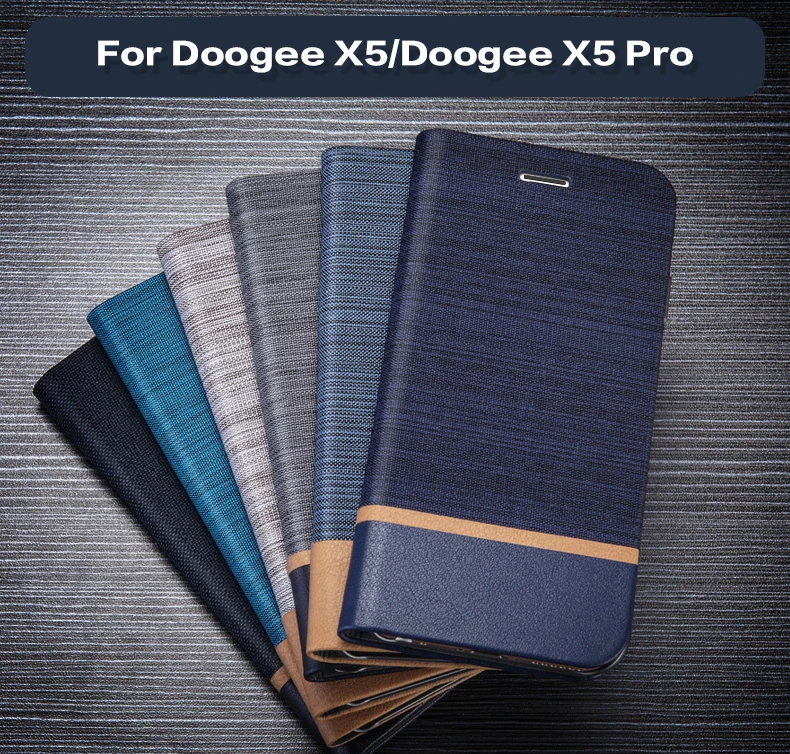 

PU Leather Phone Case For Doogee X5 Flip Book Case Silicone Back Cover For Doogee X5 Pro Business Card Slot Case