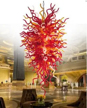 

Hot Sale Chandelier and Pendant Lights Red Hand Blown Glass Crystal Chandelier LED Living Room Restaurant Lights