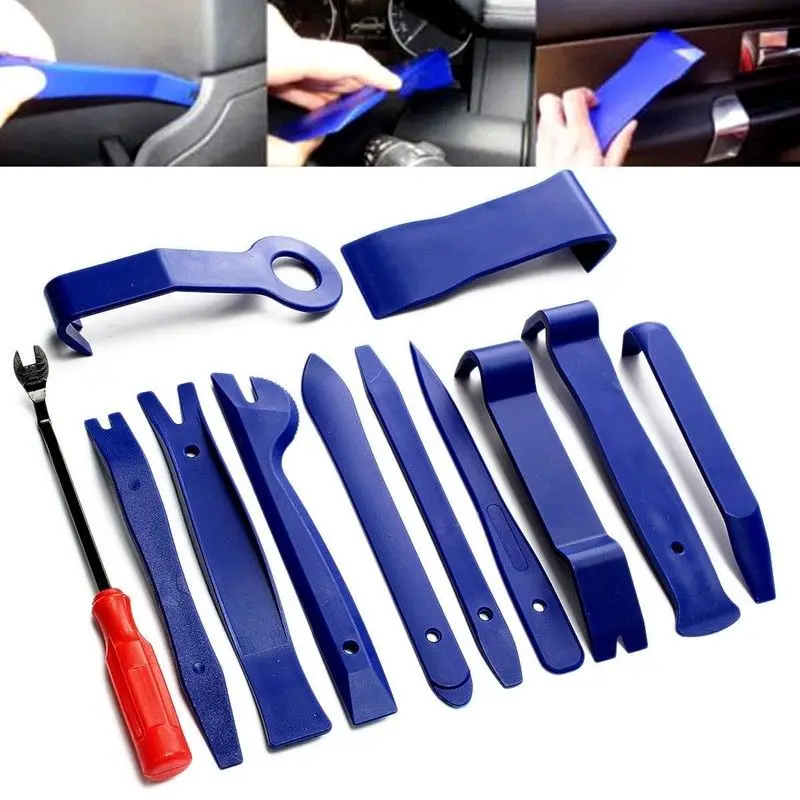 

12Pcs Car Audio Disassembly Tool Car Trim Door Panel Removal Molding Set Kit Pouch Pry Tool Interior DIY Removal Install Set