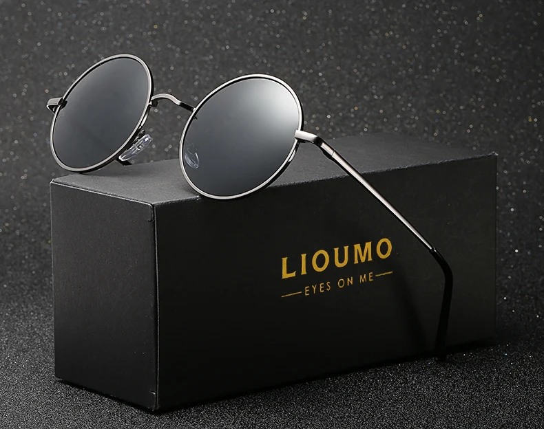 Ретро Круглые Солнцезащитные очки John Lennon, мужские брендовые дизайнерские солнцезащитные очки для женщин, сплав, синее зеркало, HD солнцезащитные очки для женщин, Oculos De Sol