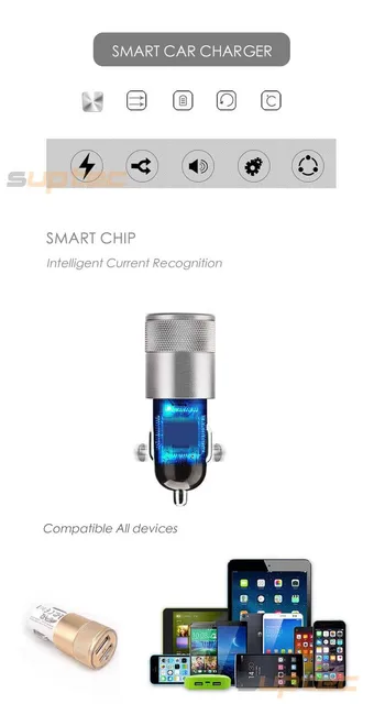 SUPTEC Car Phone Charger 2 Port Mini Dual USB Car Charger Adapter Quick Charging 5V 2A for iPhone Samsung Xiaomi LG Car-Charger cheap Meizu LG xiaomi Apple ZTE Nokia SONY Motorola Blackberry Other HTC Huawei Lenovo Universal Samsung Sup-charger001 RoHS CE FCC SUPTEC Car Phone Charger 2 Port Mini Dual USB Car Charger Adapter Quick Charging 5V 2A for iPhone Samsung Xiaomi LG Car-Charger cheap Meizu LG xiaomi Apple ZTE Nokia SONY Motorola Blackberry Other HTC Huawei Lenovo Universal Samsung Sup-charger001 RoHS CE FCC
