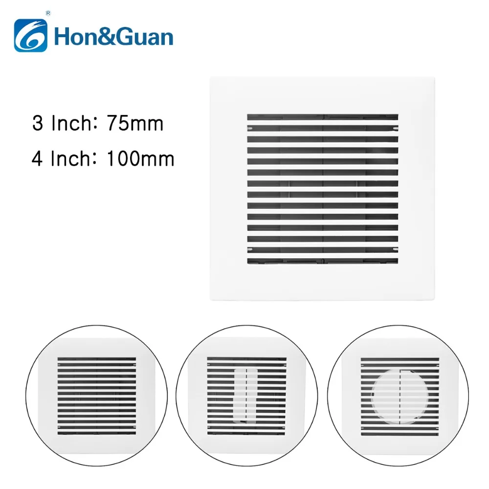 Hon&Guan 3''4'' Square Air Vent, ABS Grille Cover White Soffit Vent