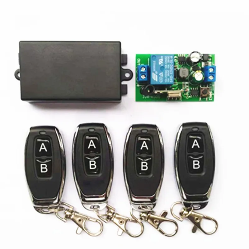 

4 button EV1527 open remote control and 433Mhz universal wireless remote control switch AC 85V~250V 110V 220V 1CH relay receivin
