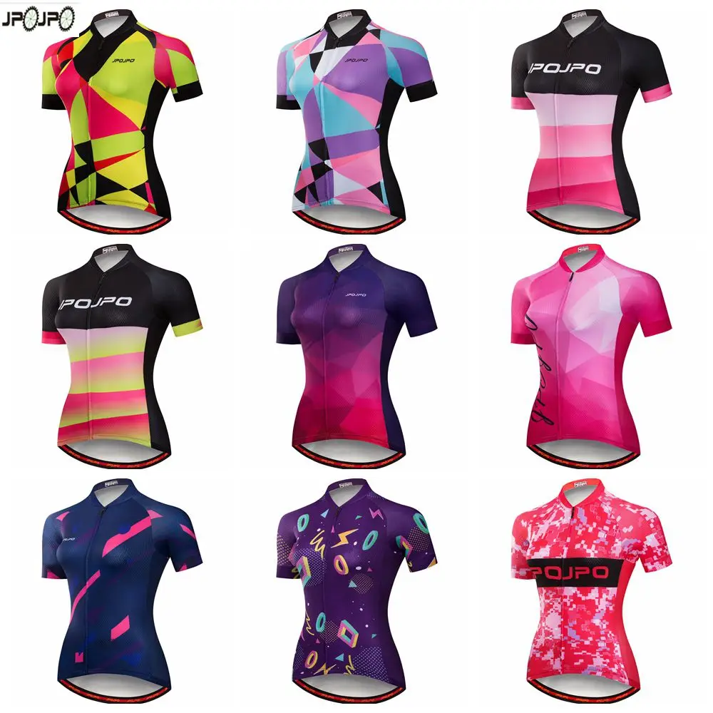

JPOJPO Short Cycling Jerseys 2019 Pro Team Cycling Clothing Roupa Ciclismo Women's Summer Bicycle Shirt MTB Bike Jerseys Tops