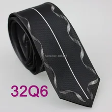 YIBEI Coachella серые волнистые полосатые бордюры галстуки черный серебряный вертикальная полоса гравата, тонкий жаккардовый шерстяной из микрофибры Corbata для мужчин