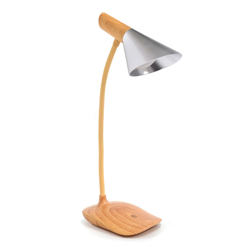 Kaufen Usb Aufladbare Led Schreibtische Tisch Lampe Einstellbarer Intensität Lesen Licht Schalter Drücken Holzmaserung Schreibtisch Lampen Tisch Lampen