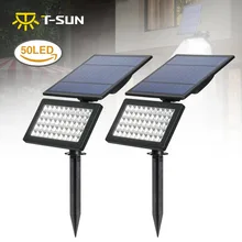 2 шт прожекторы наружные 50 светодиодный 2 режима солнечные Настенные светильники регулируемое освещение безопасности для двора сада
