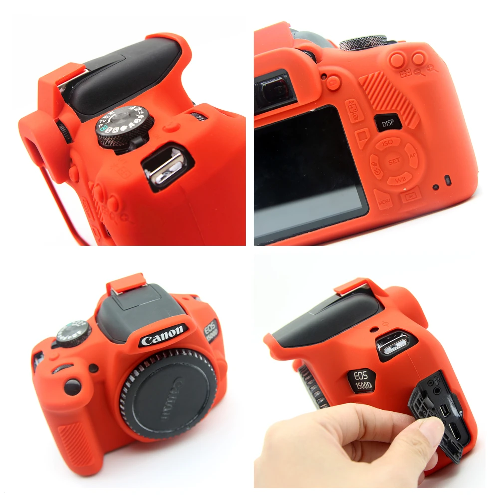 Capa de Silicone de Borracha Macia para Canon Protetora de Silicone Radial t7 Kiss X80 X90 Dslr Câmera Capa 1300d 1500d 2000d t6 - Image 4