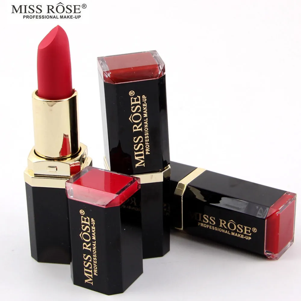 24pcs/A Lot Miss Rose Lip Makeup Set Pretty Color 3D Matte Lipstick Black  Tube Mineral Lipstick Gloss Long lasting Waterproof|Lipstick| - AliExpress