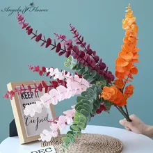 76 см эвкалипт искусственные зеленые горшечные растения цветы пластик латекс денежный Лист Свадебный цветок расположение Декор домашний стол Рождество