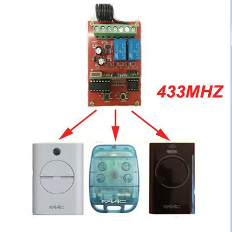

FAAC T4 433LC/TE4433H, XT4 Compatible 2-channel Receiver 12-24V AC/DC 433.92MHz