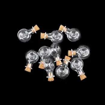 

10pcs Mini Clear Glass Bottles With Cork Stopper Small Drifting Wishing Bottles DIY Pendants Small Glass Mini Containers