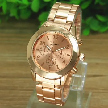 

Geneva Women Watches Ladies Watches Fashion Round Wrist Watch Alloy Stainless Steel Band Wristwatch Zegarek Damski Montre Femme