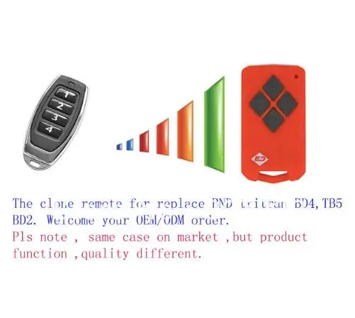 

For B&D PTX5 PTX-5 Tritran Tri Tran Garage Door BND TB5 BD4 BD2 replacement remote