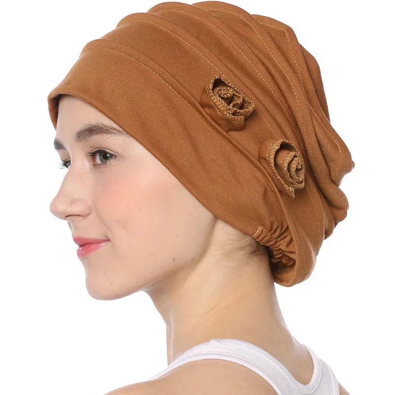 Новая мусульманская шляпа модные женские хиджаб тюрбаны простой хлопок цветок головной убор шапки мягкие эластичные Арабские хиджаб, ислам обруча