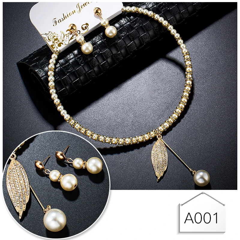 

SHUANGR Pearl Jewelry Sets Pendant Necklace Earrings Baroque Pearl Sets For Women Party Jewelry Wedding Jewlery Christmas Gift