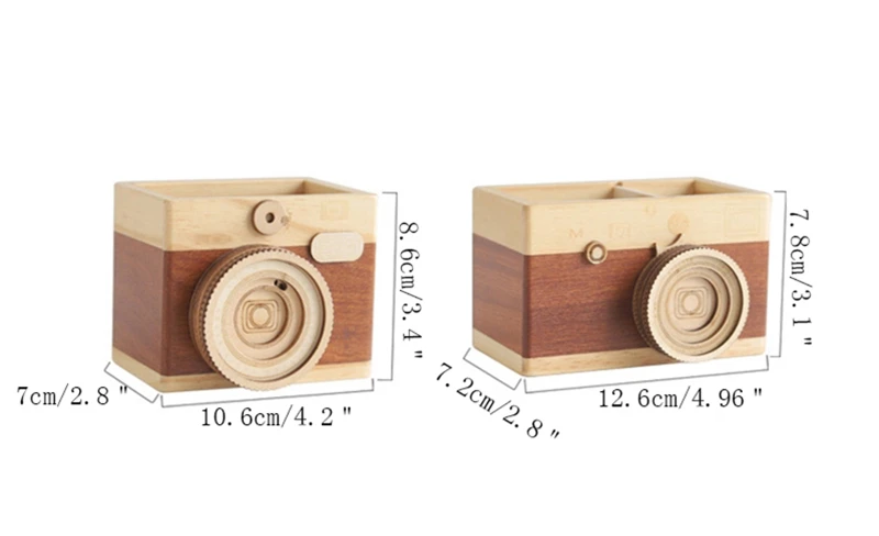 Новая креативная Ретро деревянная мини Камера модель подставка для ручек, для хранения украшений для рабочего стола для украшения дома и офиса письменные принадлежности подарки