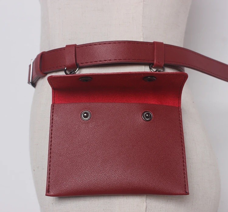 Engyee бренд талии мешок ремень сплошной черный кожаный поясная Для женщин маленький сумка-кошелек женский телефон сумка поясная сумка