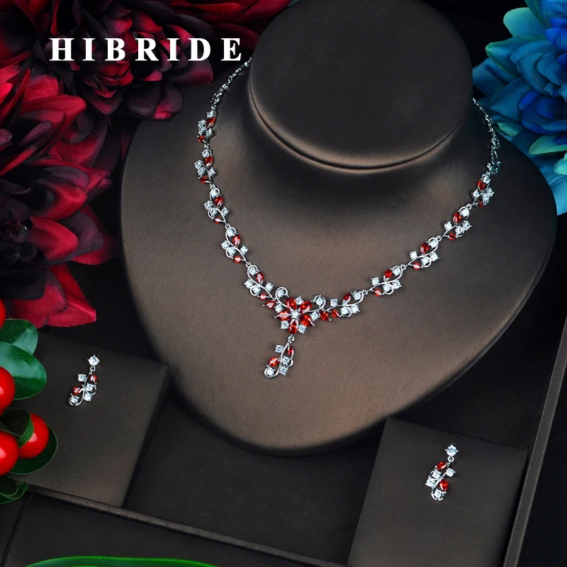 Модный дизайнерский комплект украшений HIBRIDE с красной планкой женские свадебные