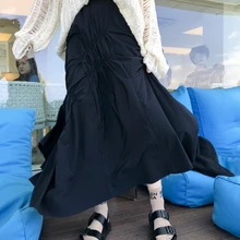 Новое поступление универсальные черные асимметричные юбки YLO180912