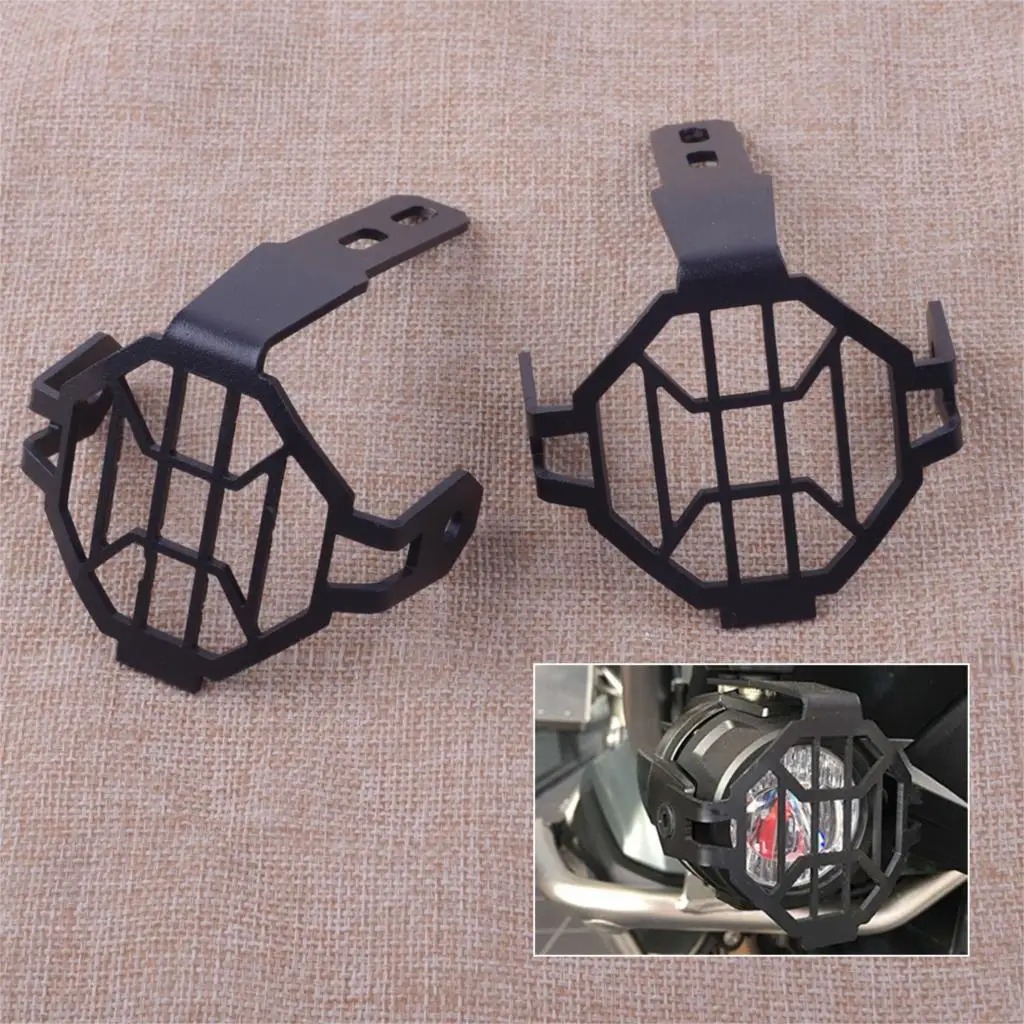 

CITALL 2pcs Black Motorcycle Fog Light Protector Guards Metal Foglight Lamp Cover TR-2219-BK For BMW R1200GS F800GS & Adventure