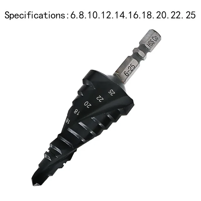  HSS CO M35 TiALN Spiral Groove Step Drill Bit for Stainless Steel Metal Hole Saw Tool