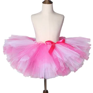 Girls Tutu Skirt Hot Pink & Light Pink Fluffy Tulle Skirt Girls Baby Tutu Kids Birthday Party Skirt Children Dance Ballet Tutus