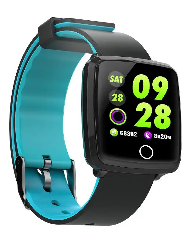 Новейший умный браслет Bluetooth Smartwatch Мониторинг Артериального Давления будильник цветной экран smartband pk mi Band 3 - Цвет: Синий