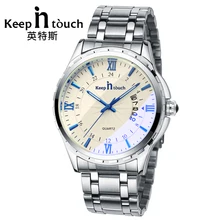 KEEP IN TOUCH роскошные часы для мужчин Кварцевые Светящиеся Календарь Высокое качество Мужские часы сапфировое стекло ретро Relogios Masculino