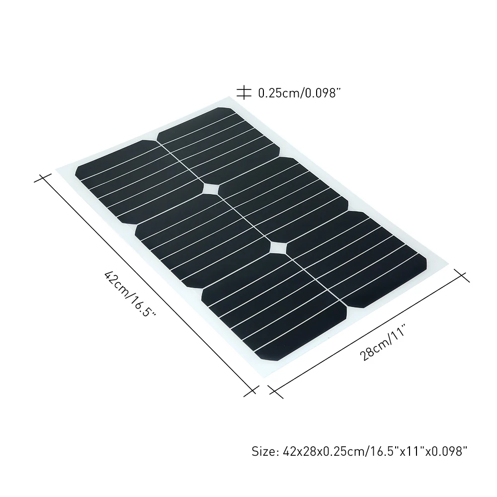 Автомобильный Стайлинг 20 Вт 12 в моно полугибкая Solarpanel с чипом Sunpower для зарядного устройства лодок Cara