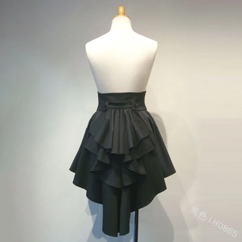 Новые женские ретро юбки с завышенной талией, бандажные юбки на молнии, Готическая Лолита, черные длинные юбки размера плюс 5XL