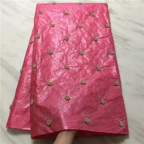 rose red Базен riche getzner atiku ткань для мужчин белая кружевная ткань Гвинея brocad Африканский bazin Lace высокое quality5yard/lotLA-1 - Цвет: rose red