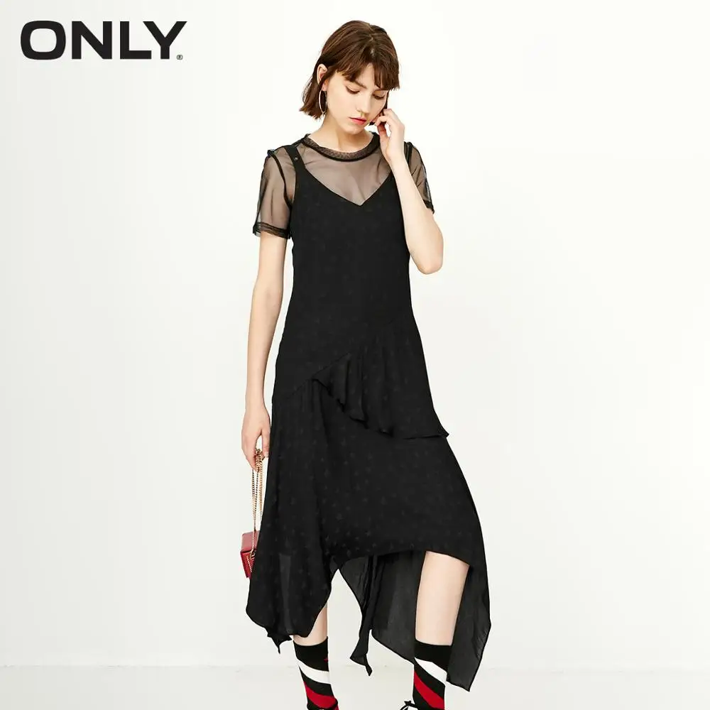 

ONLY Summer Two-piece Irregular Chiffon Dress |118307533